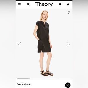 Theory olive green linen blend tunic dress Size S